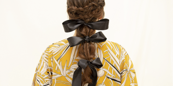 Trenza con lazo para invitada