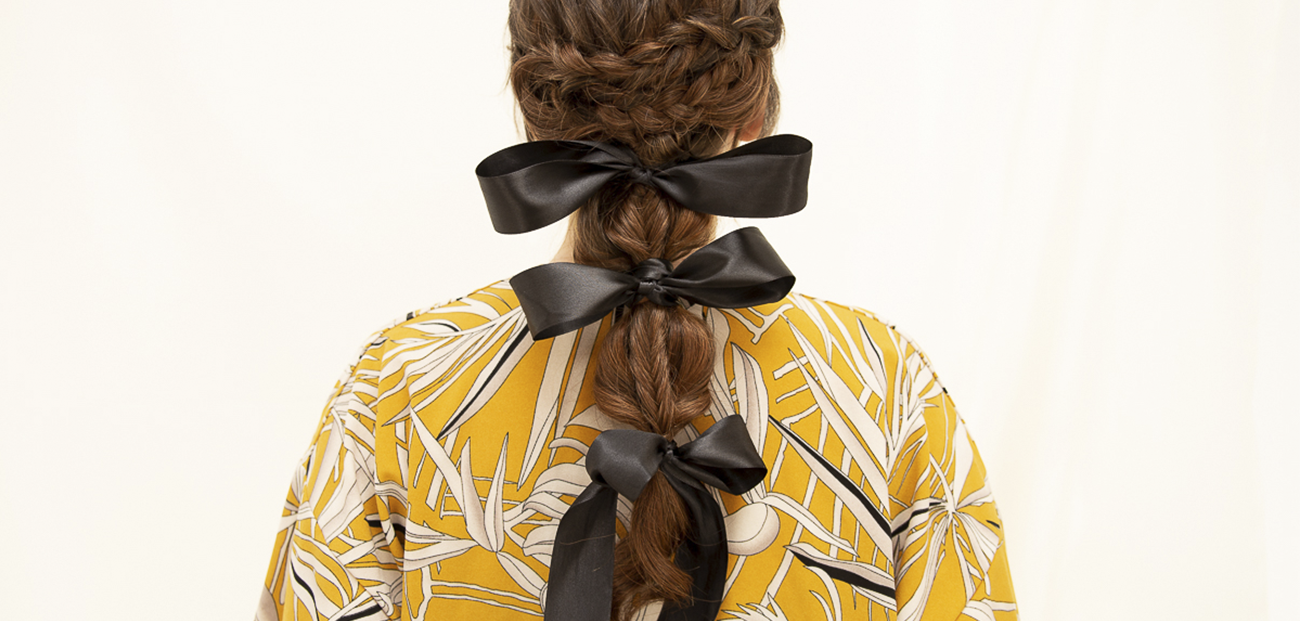 Trenza con lazo para invitada
